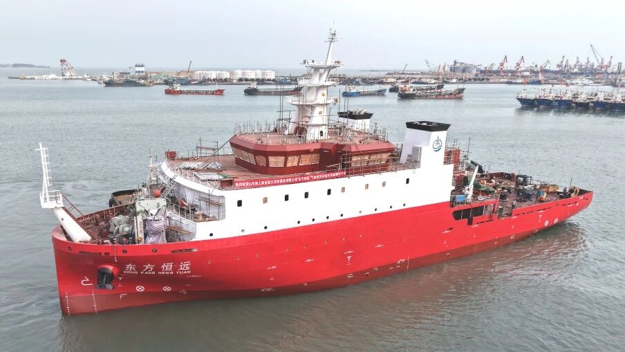 九游官网国内首艘海上航天发射指挥保障船“东方恒远”号下水